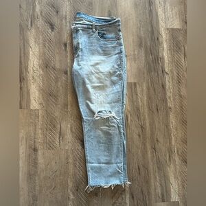 Old Navy Distressed Light Blue Boyfriend Denim - Size 16